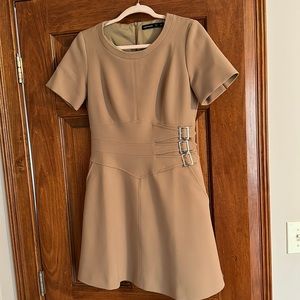 Aline tan mini dress
